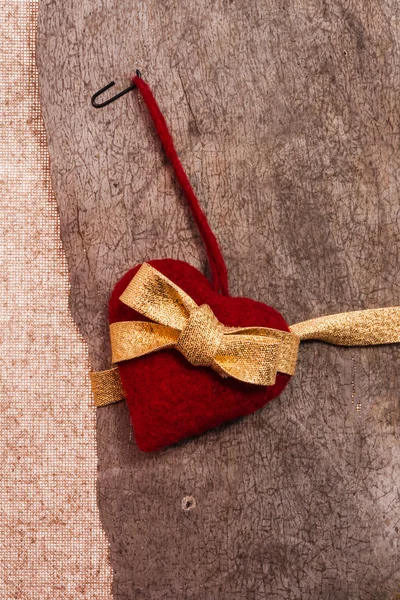 Texstile szyte ręcznie serce tło valentine — Zdjęcie stockowe