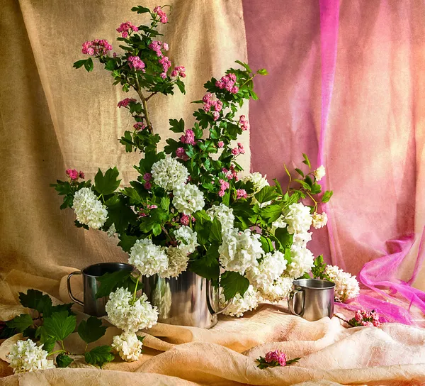 Stillleben Bouquet Viburnum Weißdorn — Stockfoto