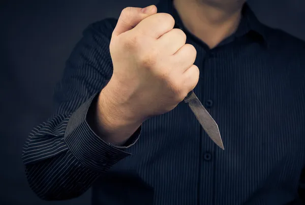 Man knife hand — Stock Photo, Image