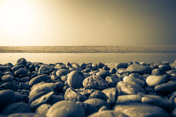 Baltic beach taşlar mavi gökyüzü — Stok fotoğraf