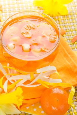 lezzetli meyve turuncu cam jöle