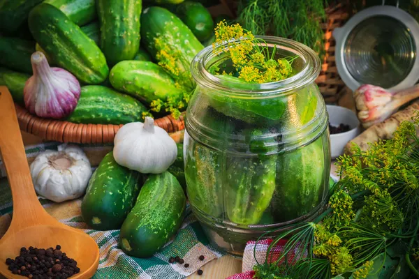 Jar pickles other ingredients pickling — Stock Image Jar pickles other ingredients pickling Royalty Free Stock Images