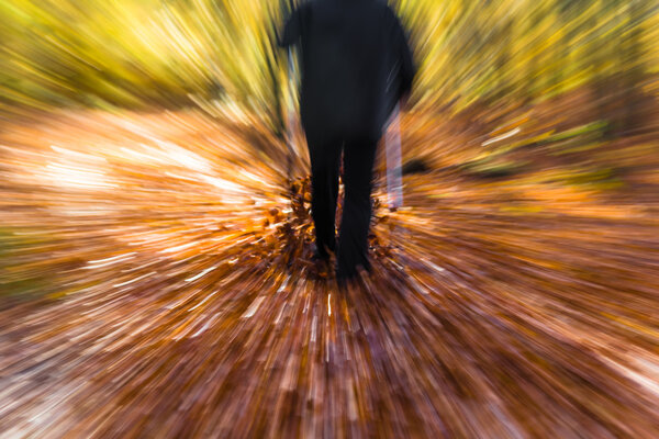 Nordic walking sport run walk motion blur outdoor person legs fo