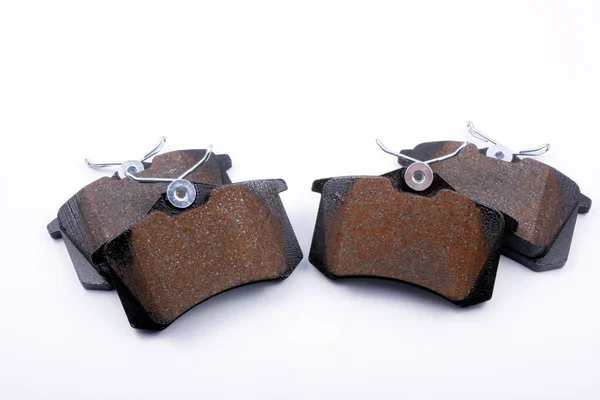 New Brake Pads Pieces White Background — Stock Photo, Image