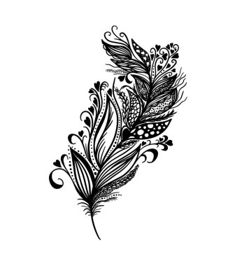 Soyut, güzel, grafik kalem. Vektör illüstrasyonu