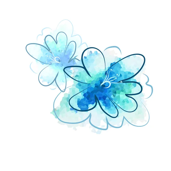 Красивый голубой цветок. Векторная иллюстрация — стоковый вектор