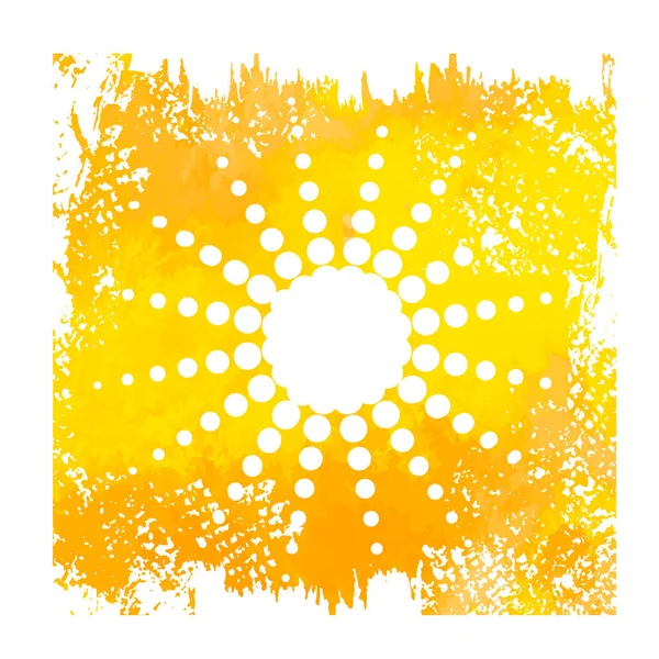 White sun on a yellow background. Hello summer. Vector illustration — Stock Vector