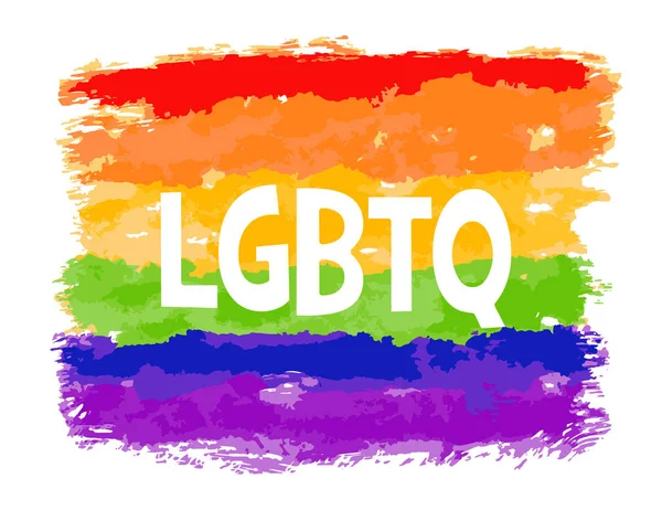 Rainbow flag movement lgbt, flat icon. Symbol of sexual minorities, gays and lesbians. T-shirt print. Mixed media. Vector illustration — Stock Vector