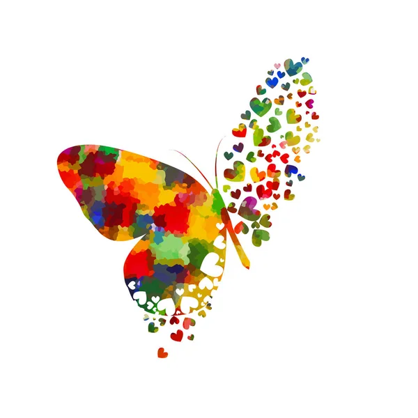 Mariposa multicolor abstracto. Ilustración vectorial — Vector de stock