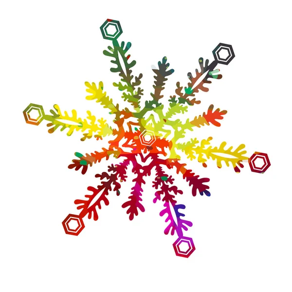 다양 한 색깔의 아름다운 눈송이 물체입니다. 벡터 일러스트 — 스톡 벡터