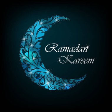 Ramazan Kareem. Ay. Vektör illüstrasyonu