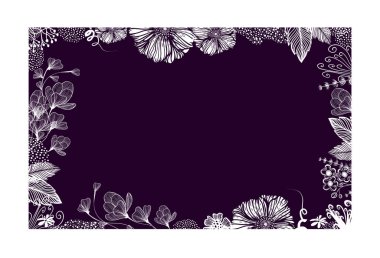 Bir fotoğraf için güzel bir çiçek çerçevesi. Vektör illüstrasyonu