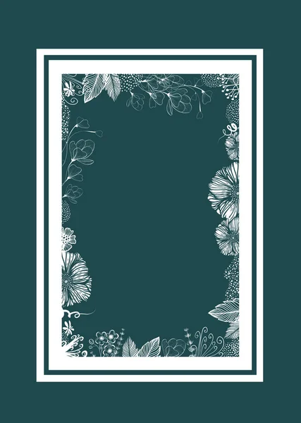 Prachtig grafisch frame van bloemen voor een foto. Vectorillustratie — Stockvector