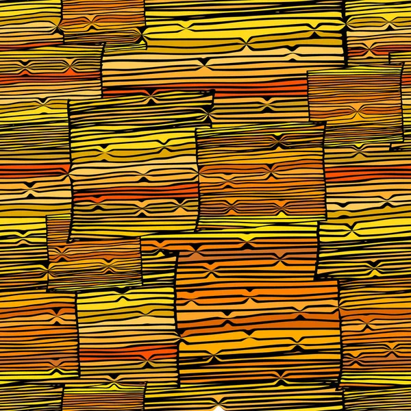 Fondo amarillo anaranjado a rayas sin costuras. Ilustración vectorial — Vector de stock