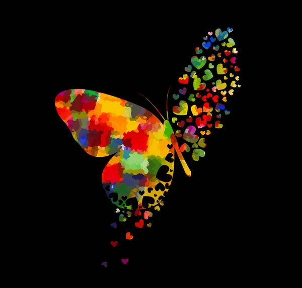 추상적으로 여러 가지 색깔을 가진 나비. 벡터 일러스트 — 스톡 벡터