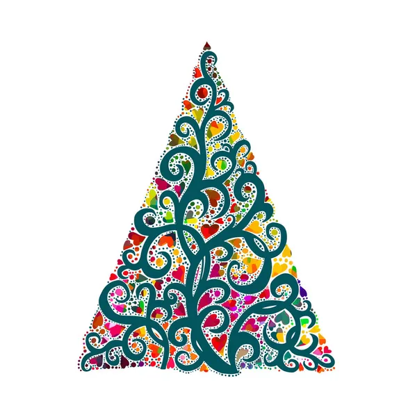 Αφηρημένο όμορφο χριστουγεννιάτικο δέντρο. επίπεδο έλατο. Εικονογράφηση διανύσματος — Διανυσματικό Αρχείο