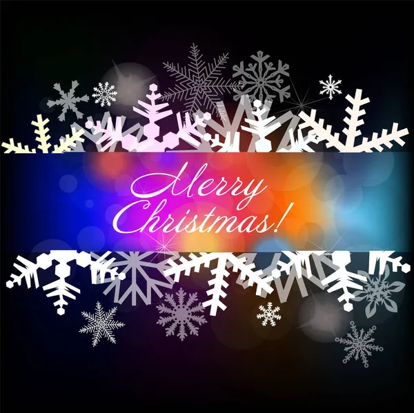 Fondo multicolor con copos de nieve. Feliz Navidad. Ilustración vectorial Gráficos Vectoriales