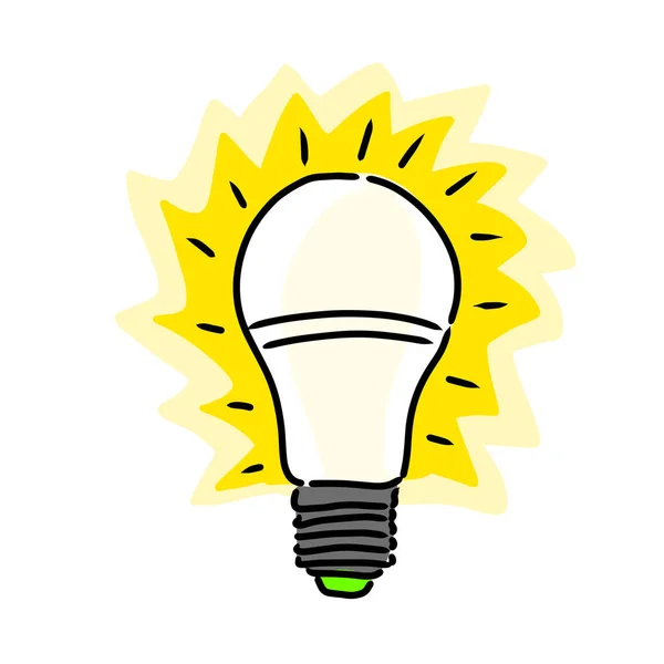 Glühbirnen-Symbol. LED-Glühbirne. Vektorillustration — Stockvektor