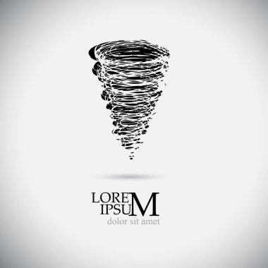 Kasırga nesnesi. Logonun girdabı. Vektör illüstrasyonu