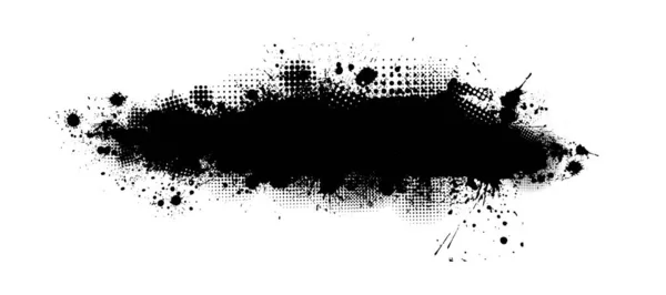 Teintures de peinture fond tache noire. Élément de conception Grunge. Coups de pinceau. Illustration vectorielle — Image vectorielle