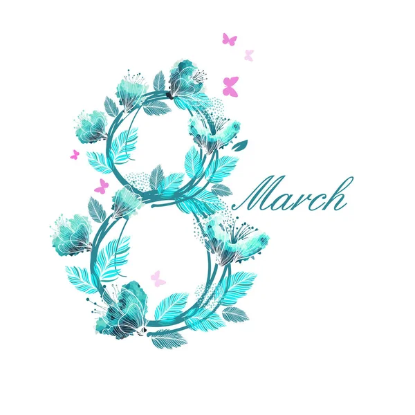 8. März. Glücklicher Frauentag. Vektorillustration — Stockvektor