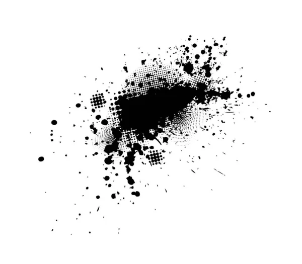Farbflecken schwarzer Fleck Hintergrund. Grunge Design Element. Pinselstriche. Vektorillustration — Stockvektor