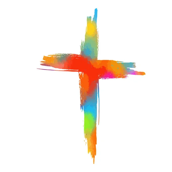 Objeto cruzado multicolor. Feliz Pascua. Ilustración vectorial — Vector de stock