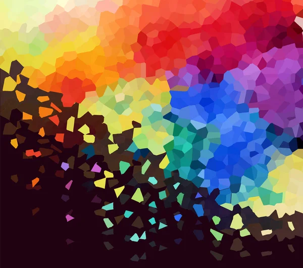 Meerkleurig mozaïek. Regenboog achtergrond. Vliegende puzzelstukjes. Vectorillustratie — Stockvector