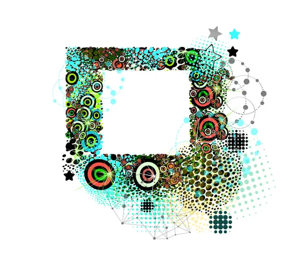 Un marco abstracto de círculos multicolores. Ilustración vectorial — Archivo Imágenes Vectoriales
