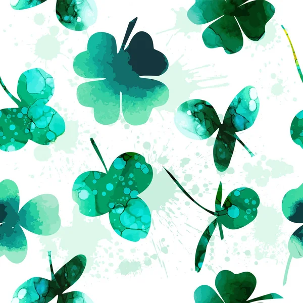 Hintergrund ist nahtloses Kleeblatt. Happy St. Patricks Day. Vektorillustration — Stockvektor