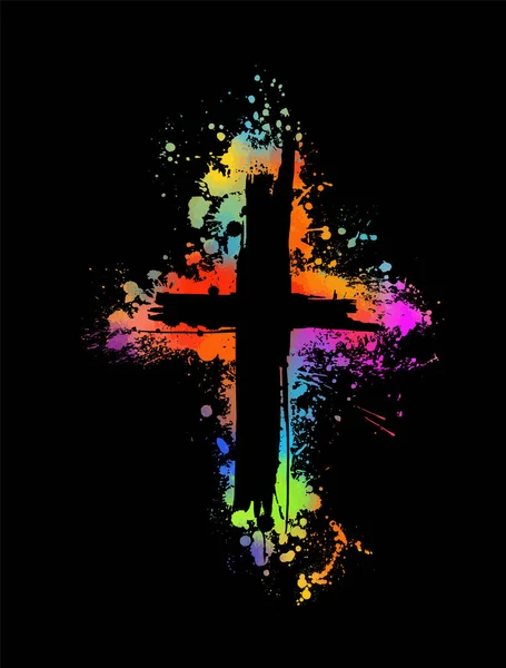 Objet croisé multicolore. Joyeux Pâques. Illustration vectorielle — Image vectorielle