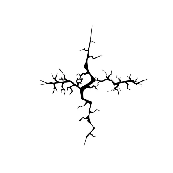 Una croce di crack. Illustrazione vettoriale — Vettoriale Stock