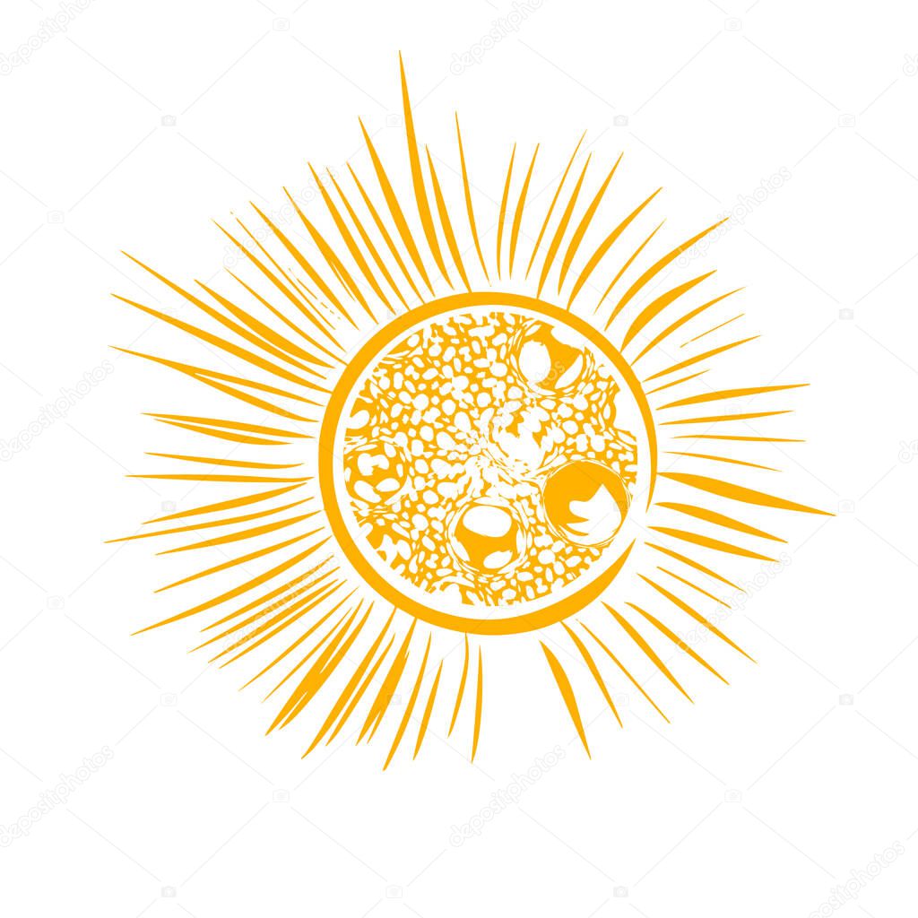 The yellow sun is a symbol. Vector illustration