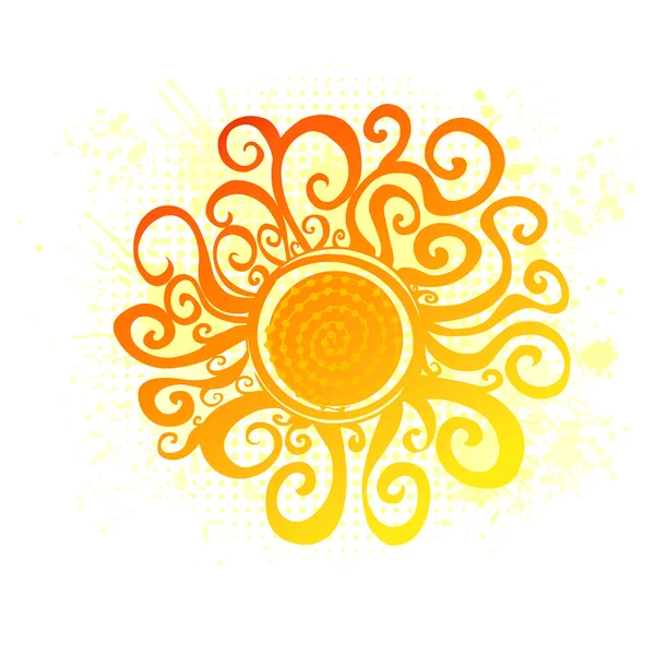 O sol é abstrato. Olá, verão. Ilustração vetorial —  Vetores de Stock