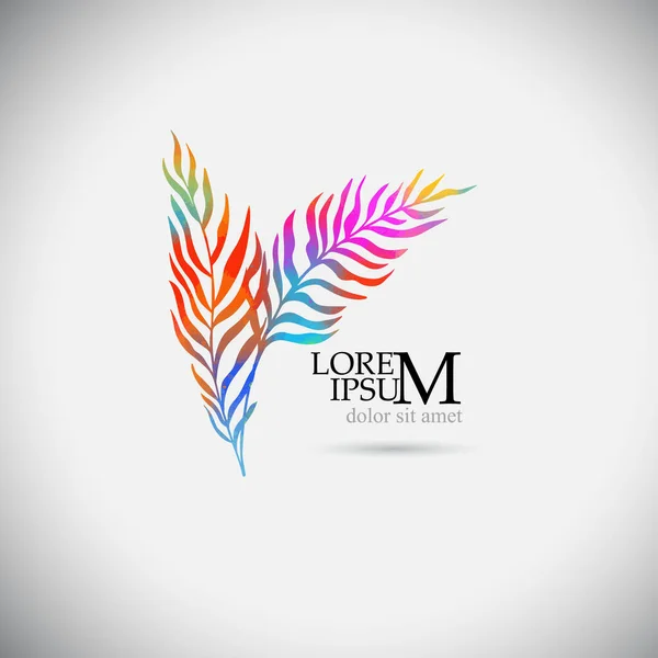 Logo multicolored palm leaves. Vector illustration — Stock vektor