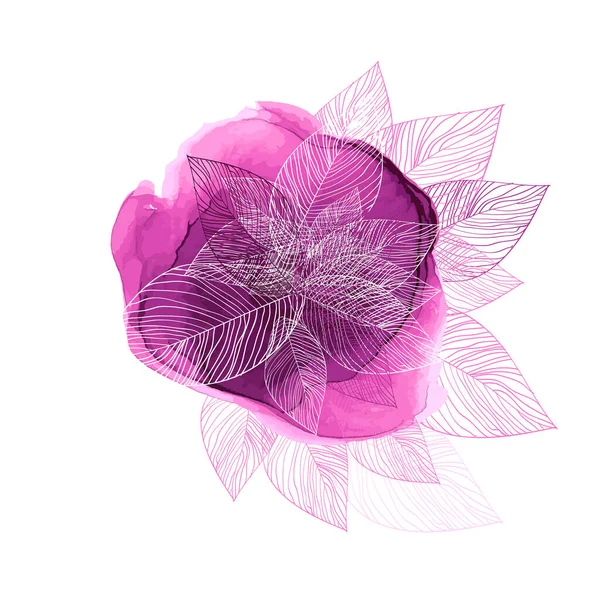 Abstraction pink skeletonized leaves. Vector illustration — Image vectorielle