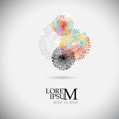 Logo çok renkli yuvarlak bir çiçektir. Vektör illüstrasyonu