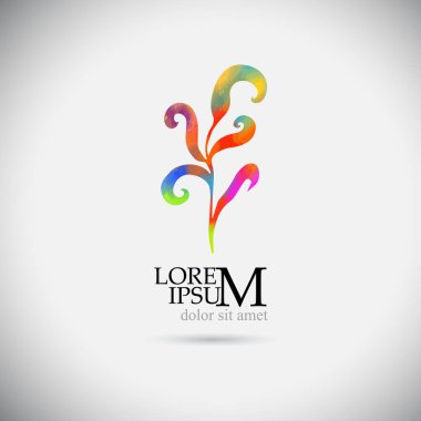 Logo çok renkli bir daldır. Vektör illüstrasyonu