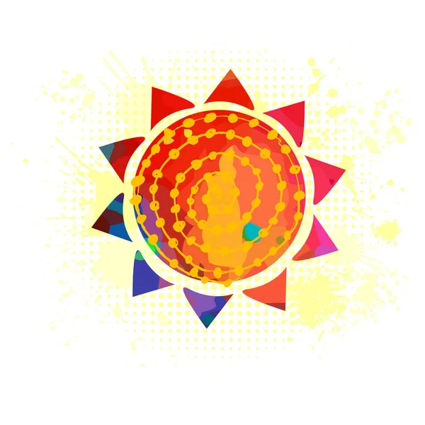 El sol es abstracto. Hola verano. Ilustración vectorial — Vector de stock