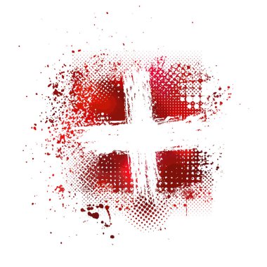 Beyaz arka planda mürekkep fırça darbesi. Japon stili. Grunge lekelerinin vektör çizimi