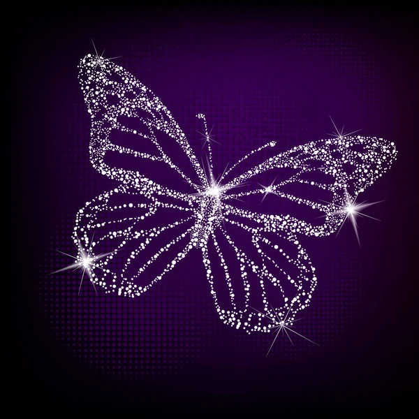 Papillon en cristal brillant. Illustration vectorielle — Image vectorielle