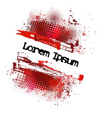 Geçmişinde lekeler var. Mesaj için çerçeve. Kırmızı ve beyaz. Vektör illüstrasyonu