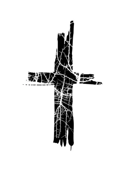 Kreuz aus Ästen. Vektorillustration — Stockvektor