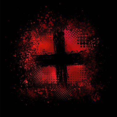 Siyah arka planda mürekkep fırçası darbesi. Japon tarzı. Grunge lekelerinin vektör illüstrasyonu