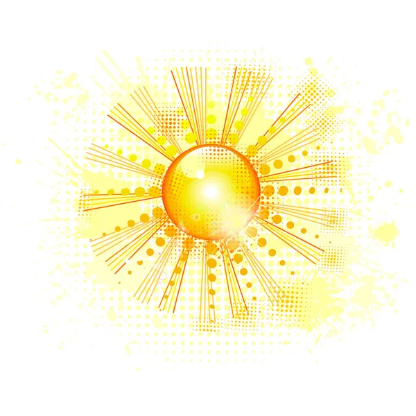 輝く太陽は抽象的です。夏だ。ベクターイラスト — ストックベクタ