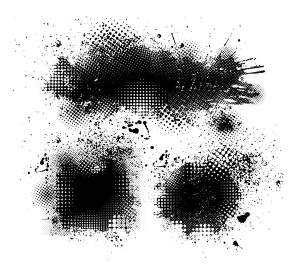 Farbflecken schwarzer Fleck Hintergrund. Grunge Design Elemente. Pinselstriche. Rahmen für Text. Vektorillustration — Stockvektor