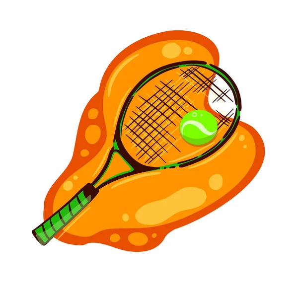 Tennis racket with a ball. Vector illustration — Stock Vector