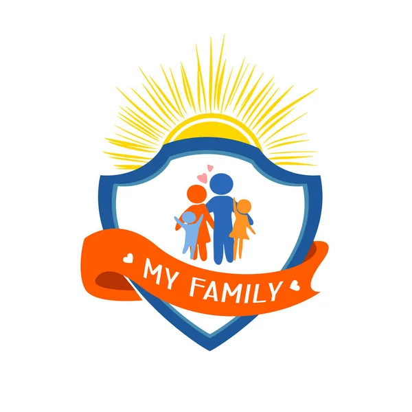 ครอบครัว - การออกแบบโลโก้ต้นแบบ สัญลักษณ์ภาพเวกเตอร์ สัญลักษณ์ครอบครัว . — ภาพเวกเตอร์สต็อก