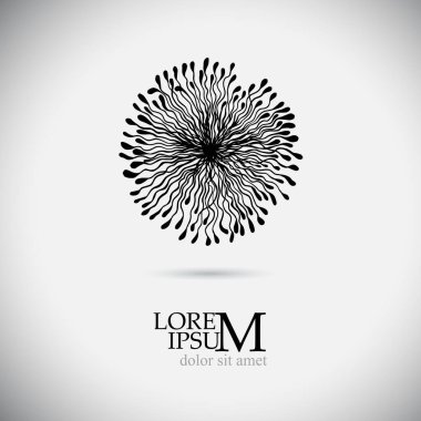 Soyut vektör çember logosu. Tek krom alışılmadık izole kimyasal logo. simge Çiçeği.