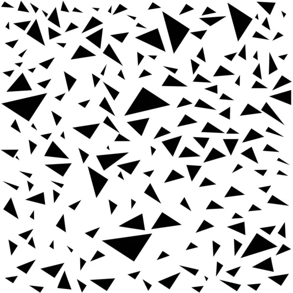Čtvercové bezešvé pozadí vzor z černého trojúhelníku symboly jsou různé velikosti a neprůhlednost. Vzor je rovnoměrně vyplněn. Vektorová ilustrace na bílém pozadí — Stockový vektor